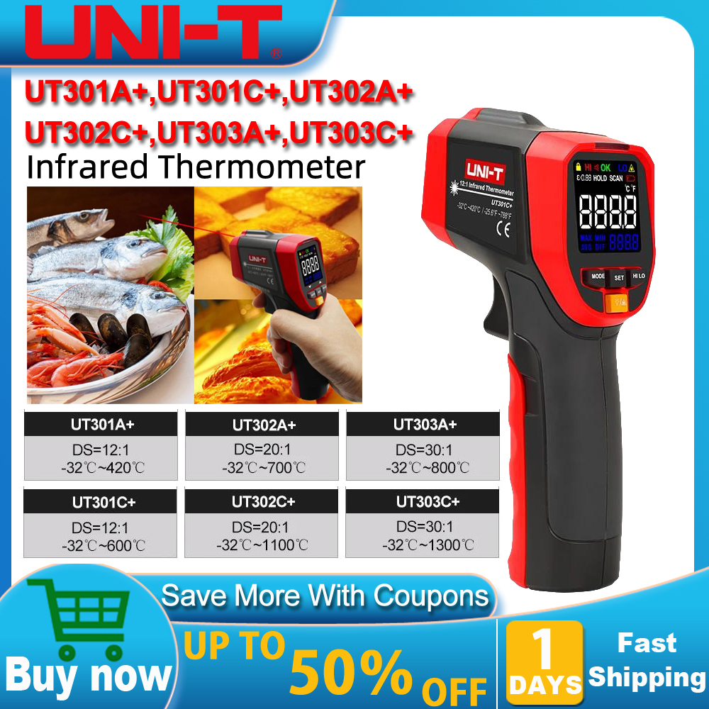 Industrial Laser Thermometer - UNI-T UT301A+ UT301C+ Non Contact Infrared