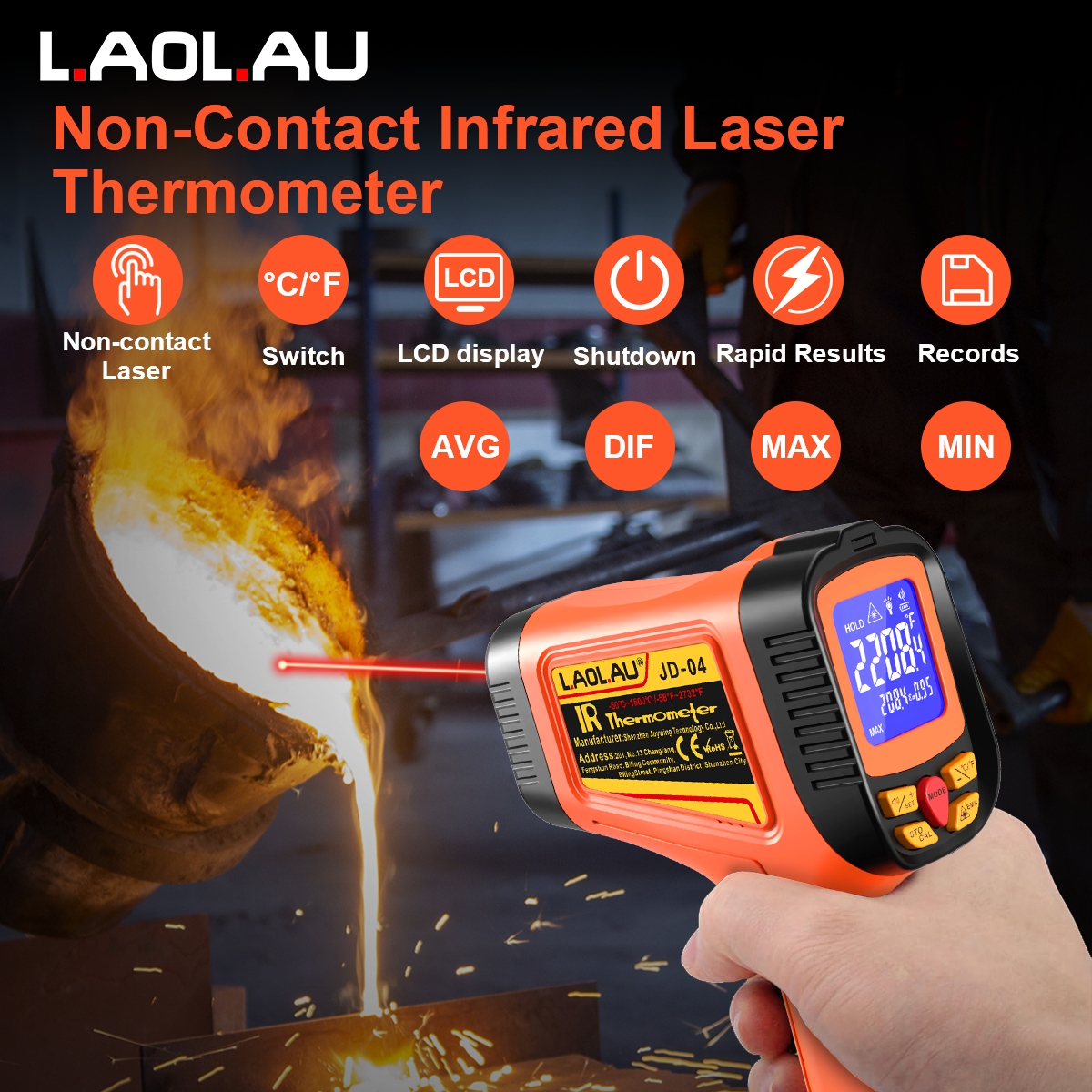 Industrial Infrared Thermomete - Industrial Laser Thermometer recension och pris