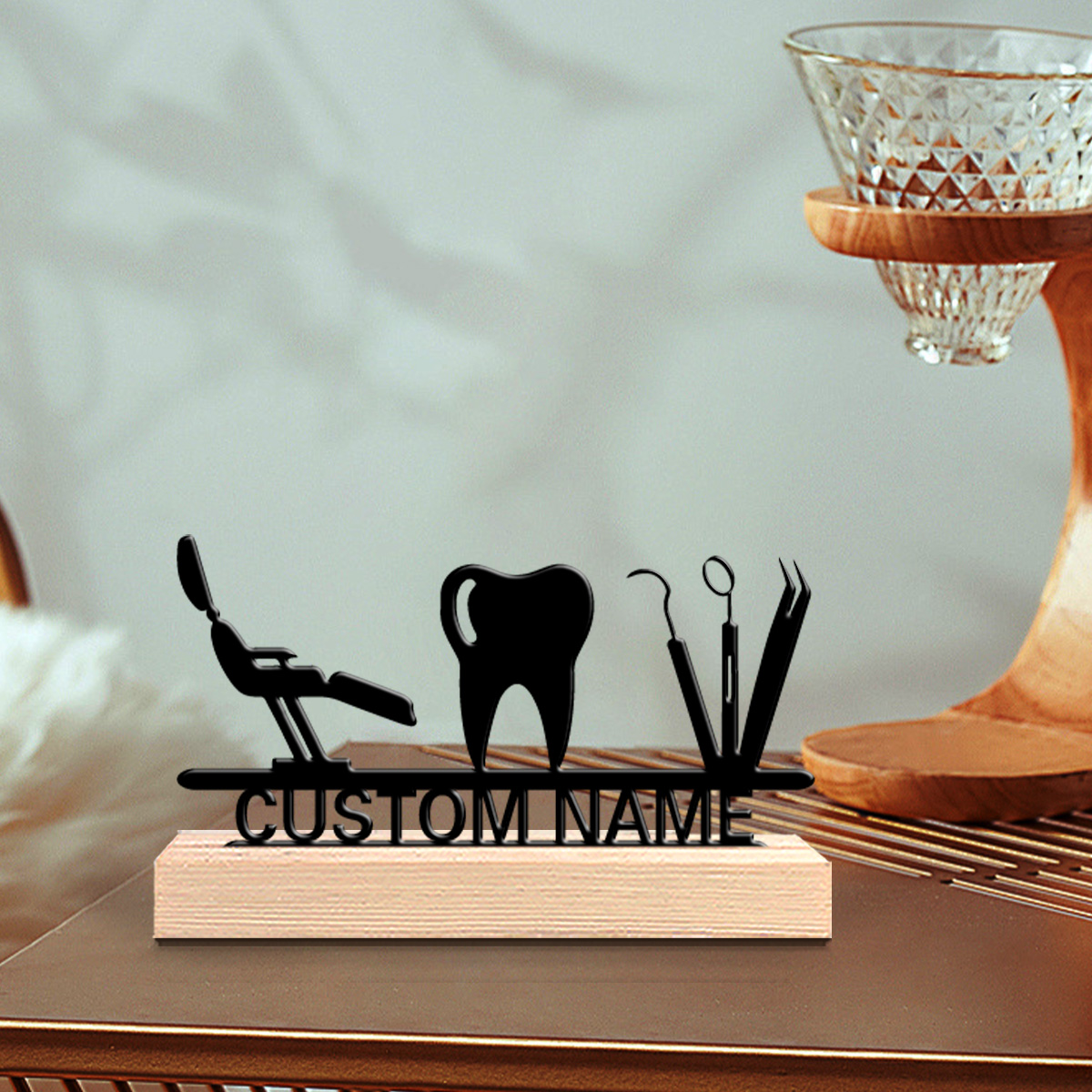 1Pc Csutom Teeth Wooden Base D - Desktop Laser Engraver recension och pris