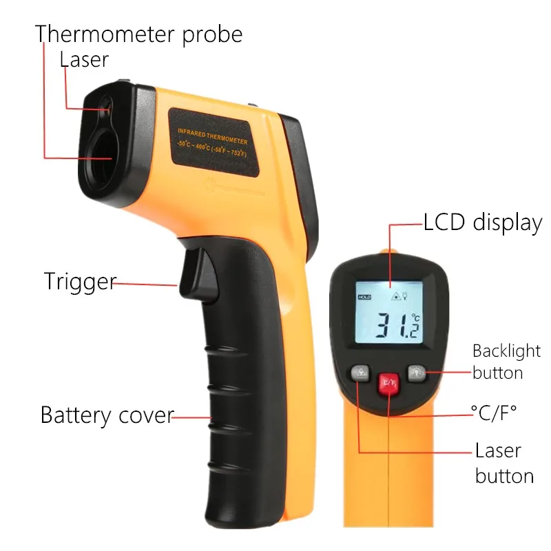 Digital Infrared Thermometer N - Industrial Laser Thermometer recension och pris