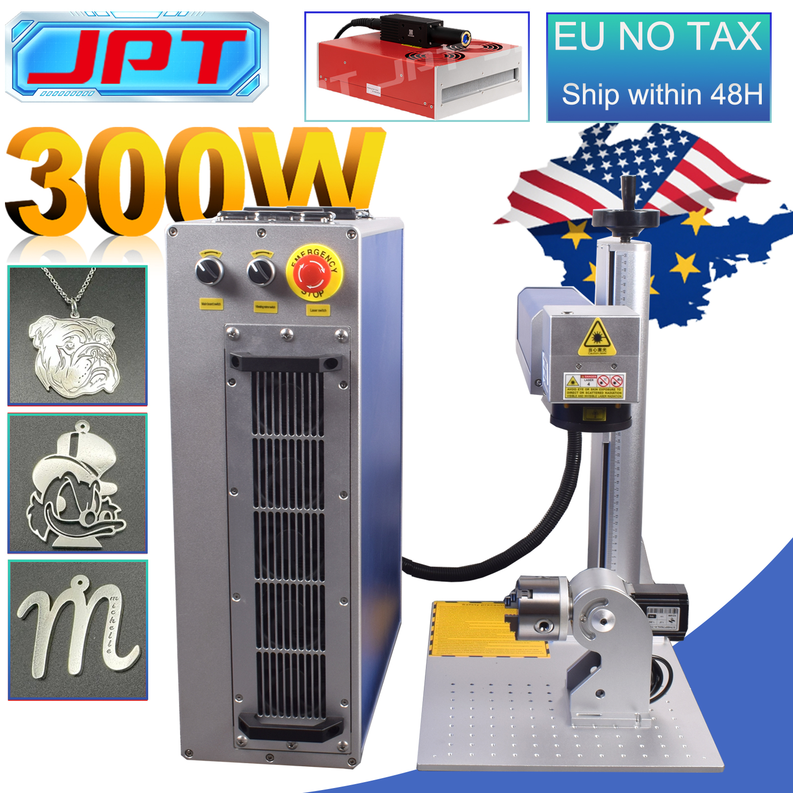 300W Fiber Laser Marking Machi - Industrial Laser Engraving Machine For Metal recension och pris