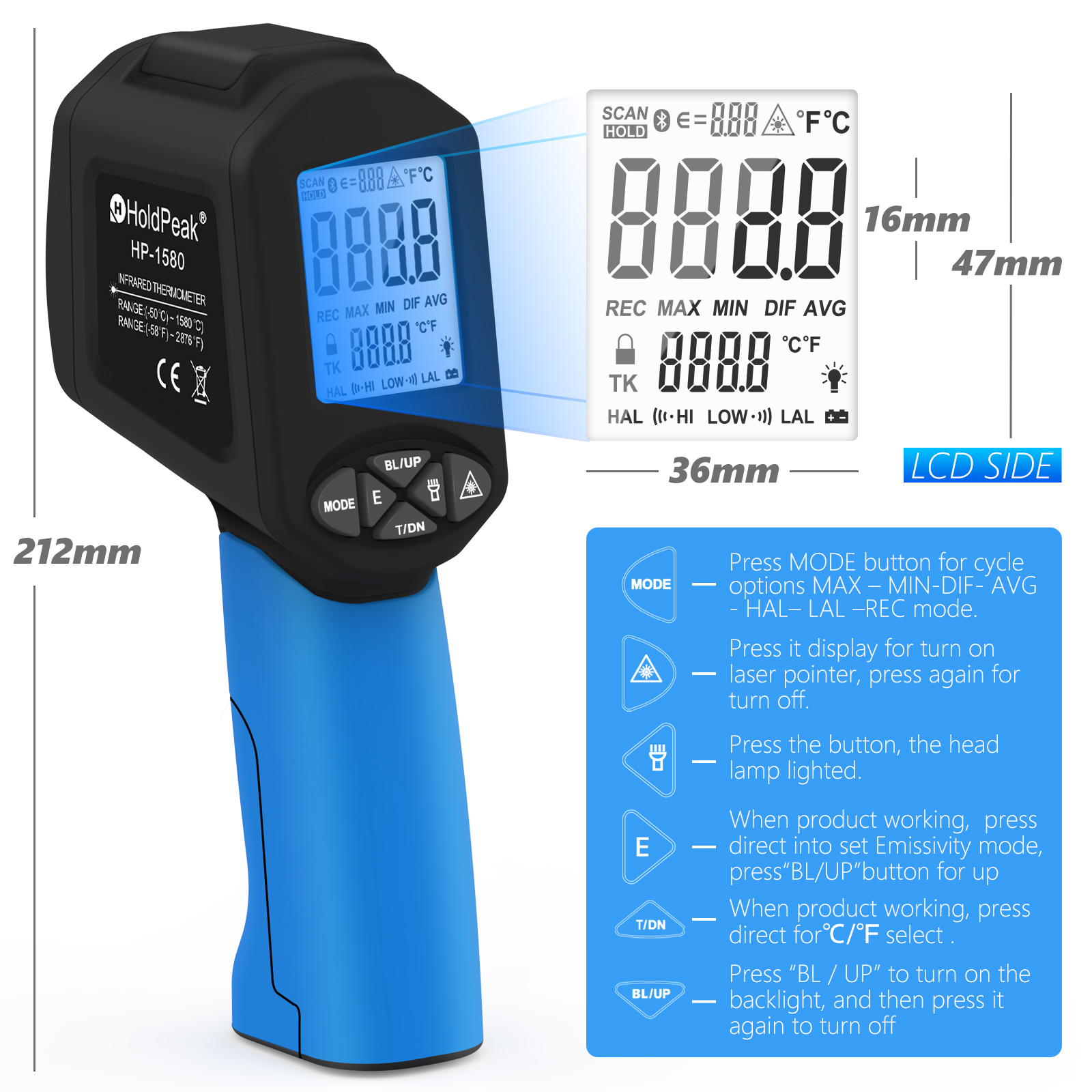 Industrial Infrared Thermomete - Industrial Laser Temperature Gun recension och pris