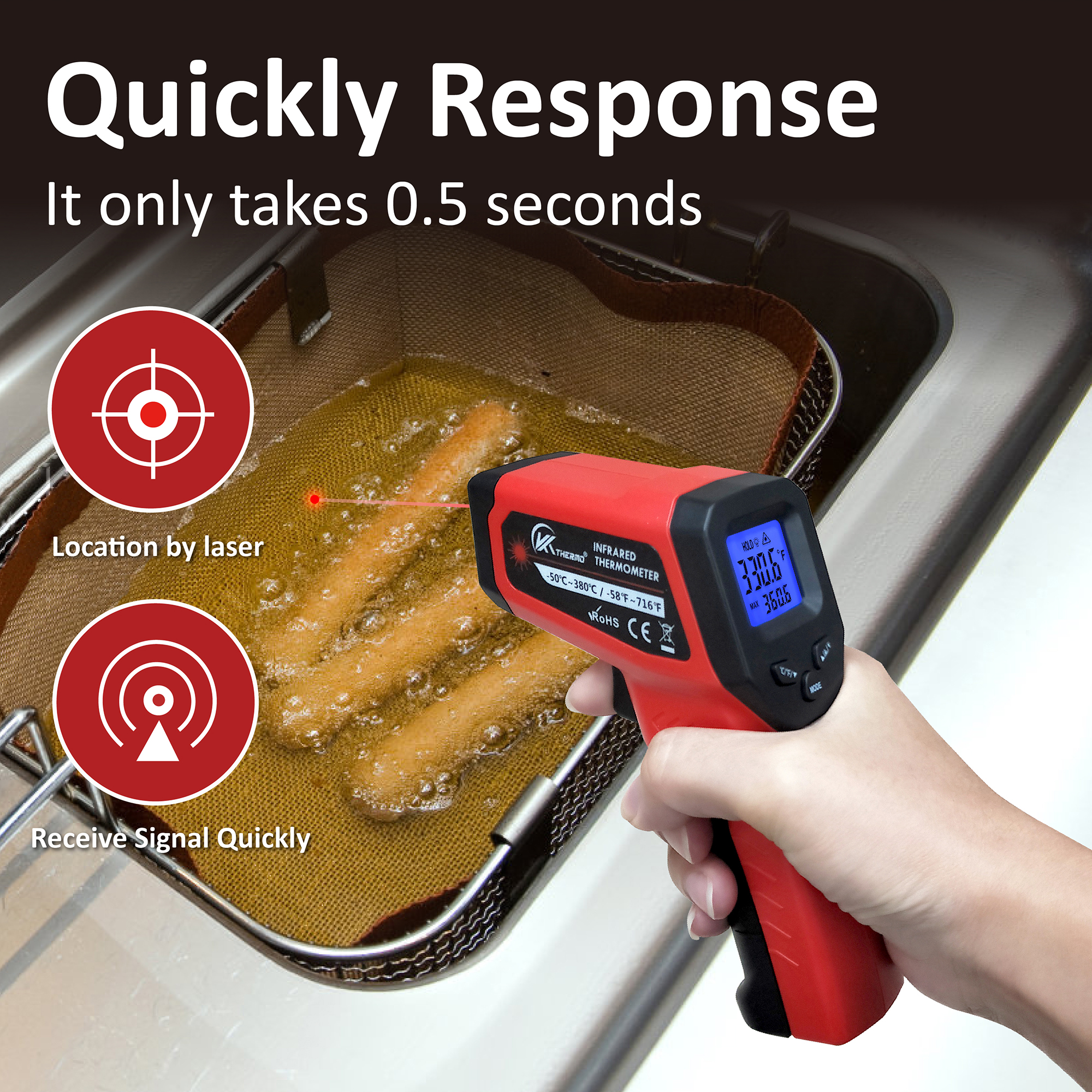 LCD Industrial Electronic Ther - Industrial Laser Thermometer recension och pris
