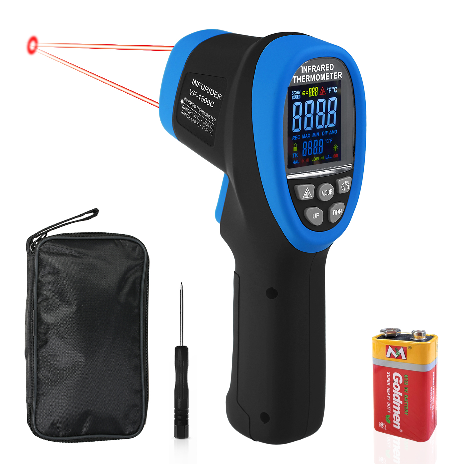 HoldPeak HP-1500-APP Non Conta - Industrial Laser Temperature Gun recension och pris